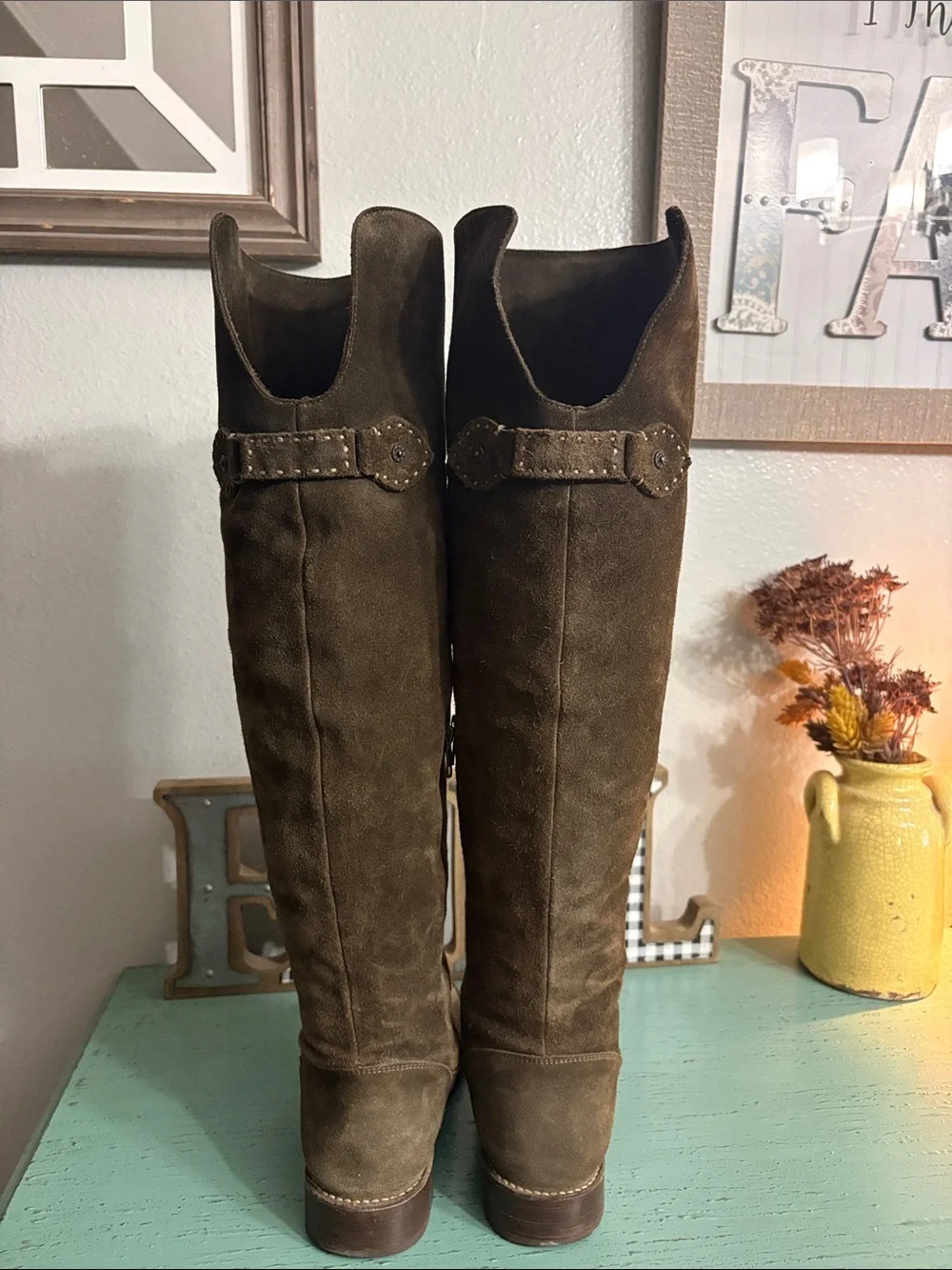 Frye Brown Suede Over-the-Knee Boots